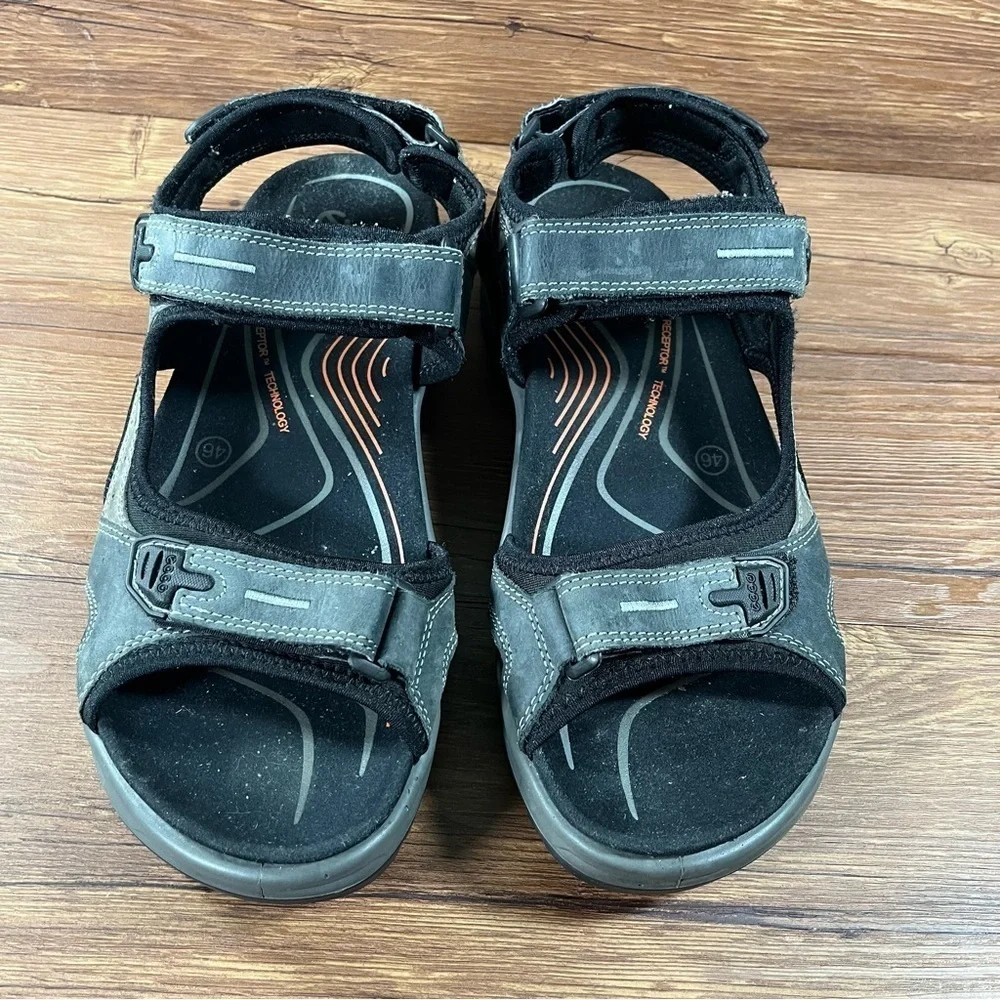 Ecco Yucatan Gray Leather Outdoor Hiking Sandals Men’s Size 12 (46) Shoes